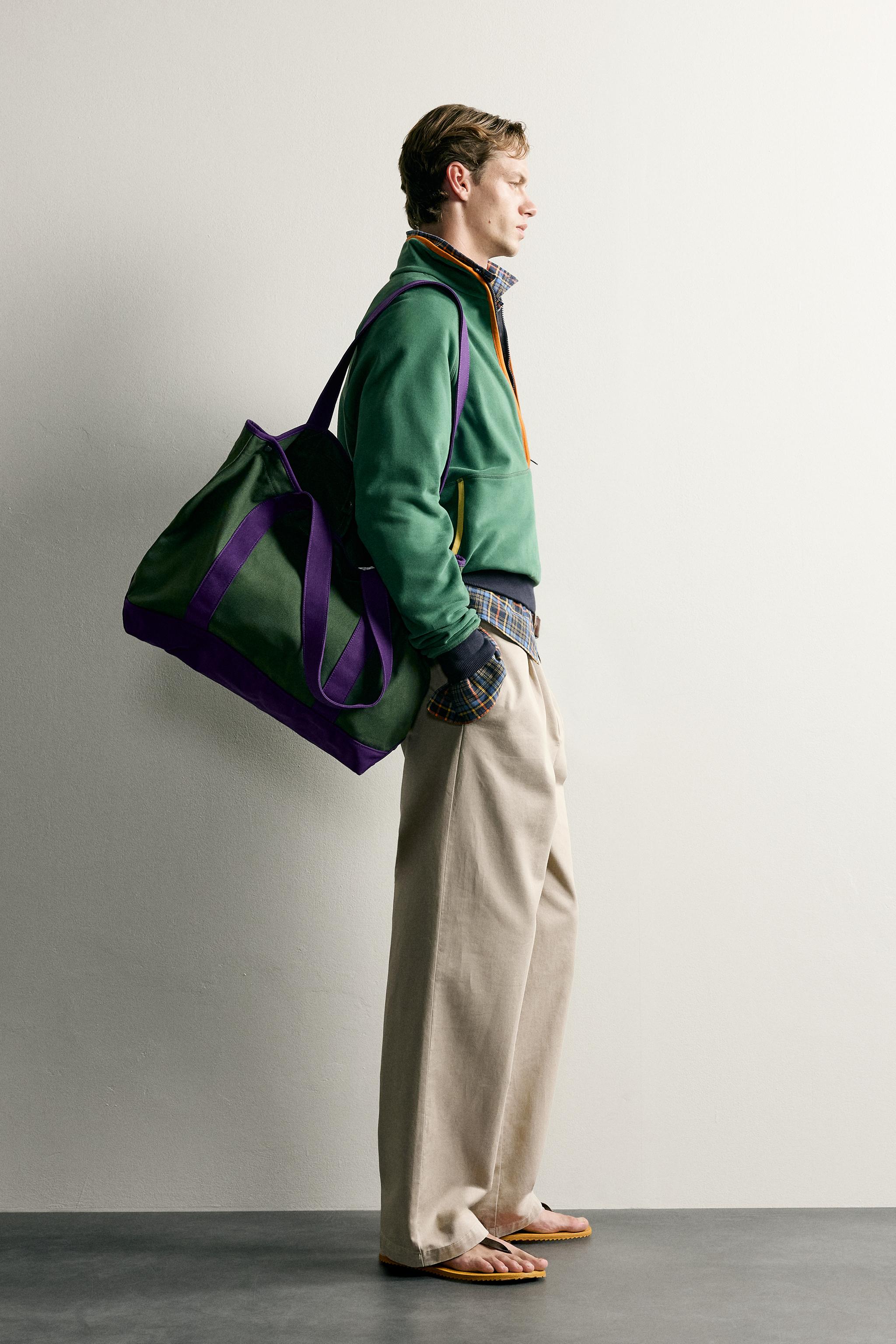 COLOR BLOCK QUARTER-ZIP SWEATSHIRT